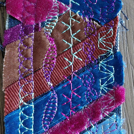 Blue and Burgundy Stripes Bookmark