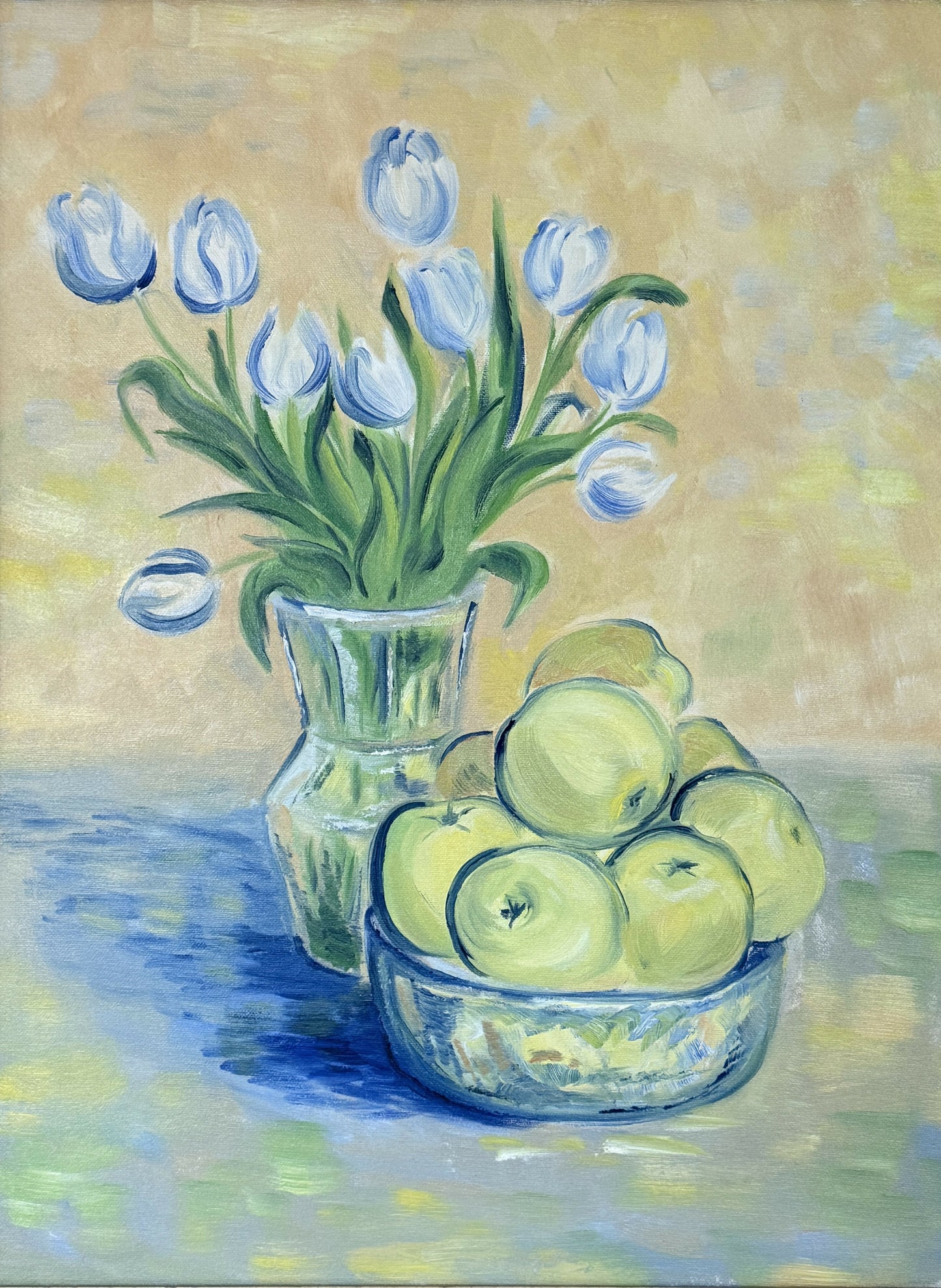 While Tulips and Apples stilllife