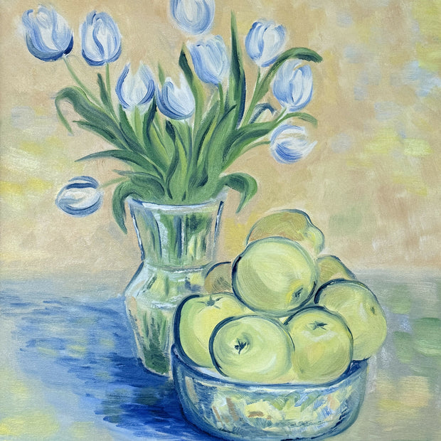 While Tulips and Apples stilllife