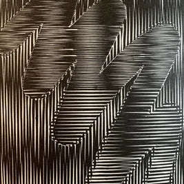 Round Brush / Moire 16 | Optical Illusion | Linocut Print | Wall Art