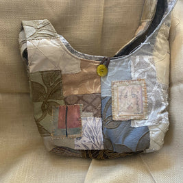 Neutral tone patchwork boho bag