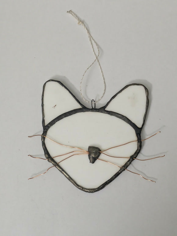 Recycled Stained Glass Cat