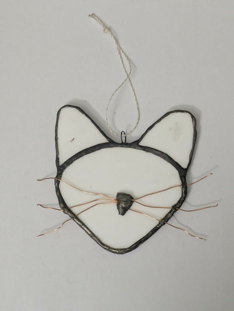 Recycled Stained Glass Cat