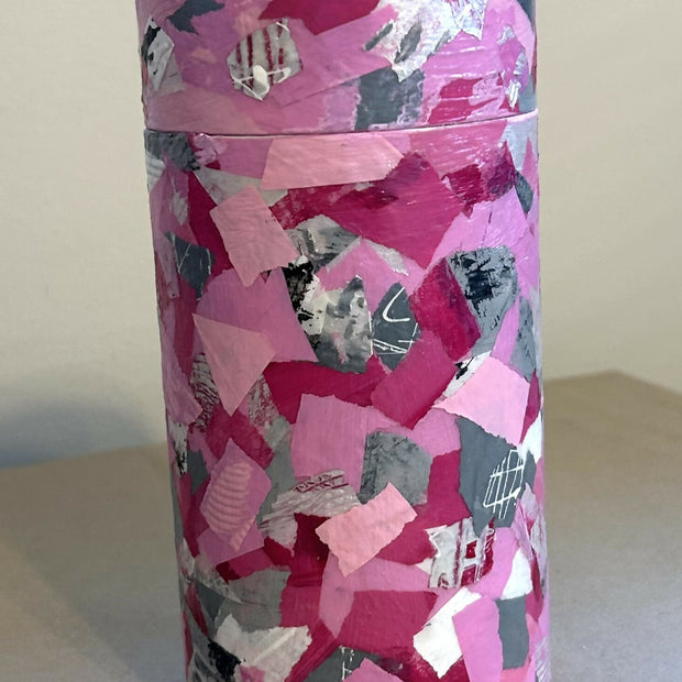 Mixed Media Art Canister- Tall