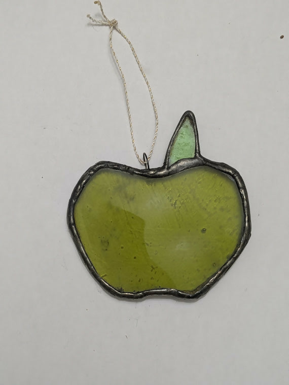 Recycled Stained Glass Apple