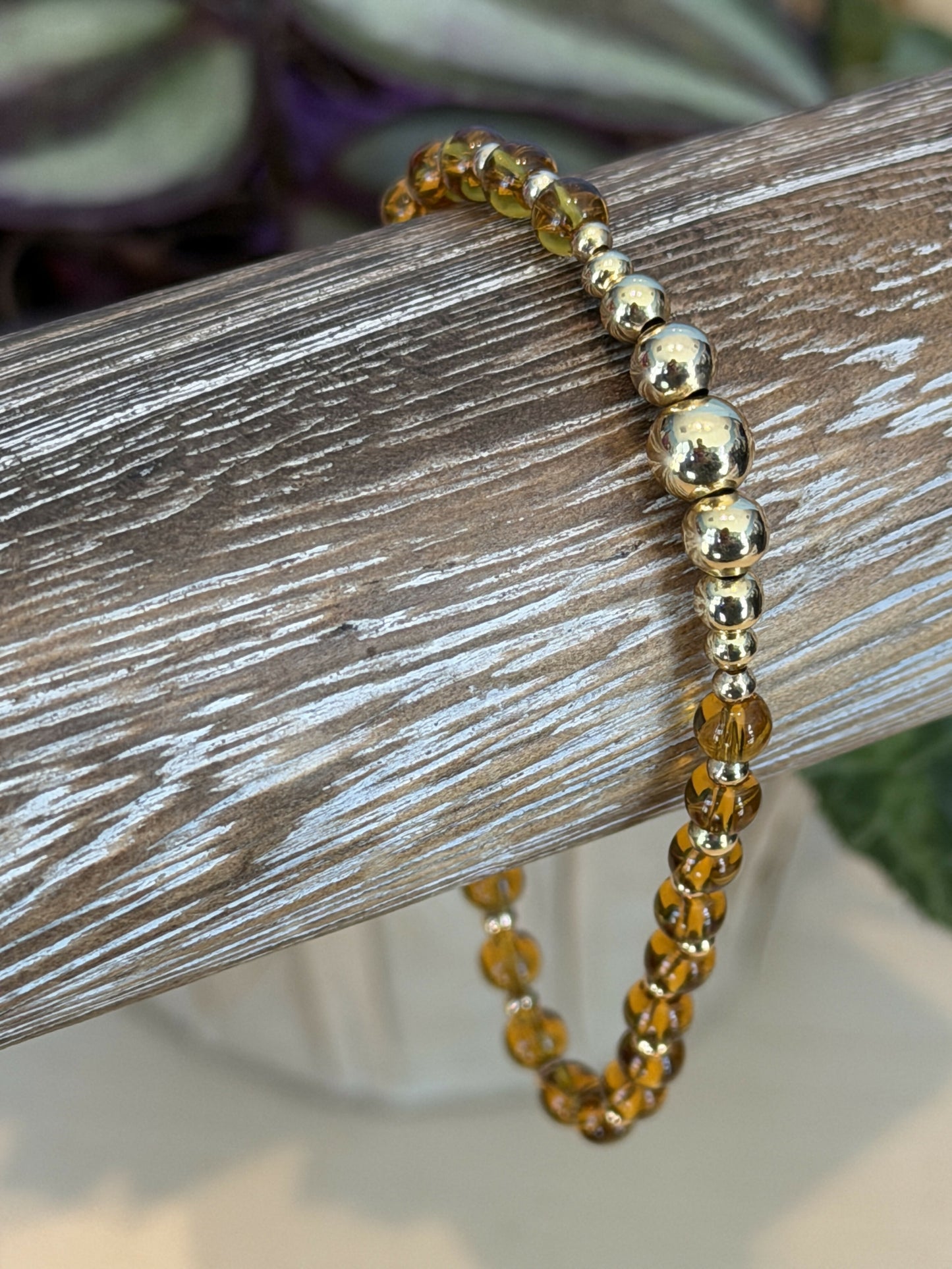 Single Bracelet Amber Glass