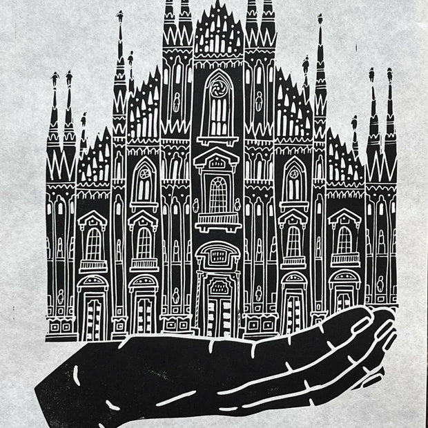 Duomo di Milano Hand | Handscape | Linocut Print | Wall Art