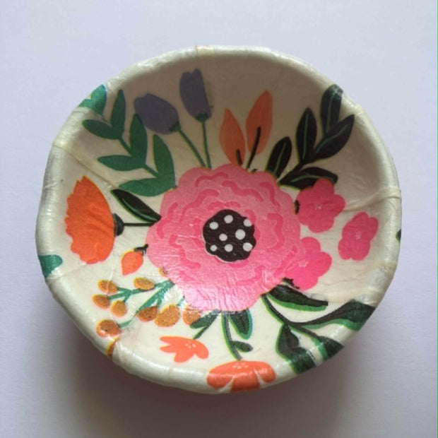 trinket dish - pink floral