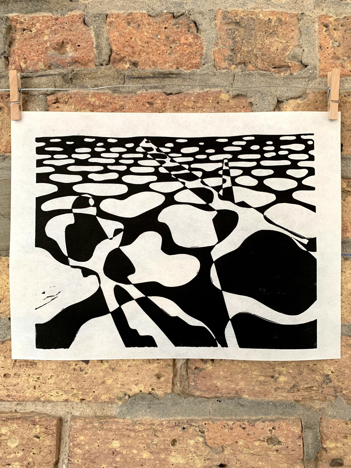 Lake Shore Drive 12 | Lake Michigan | Chicago | Linocut Print | Wall Art