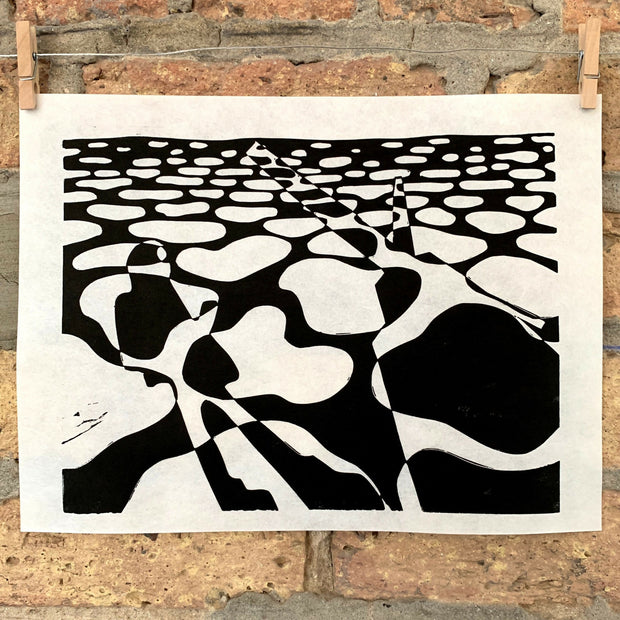 Lake Shore Drive 12 | Lake Michigan | Chicago | Linocut Print | Wall Art
