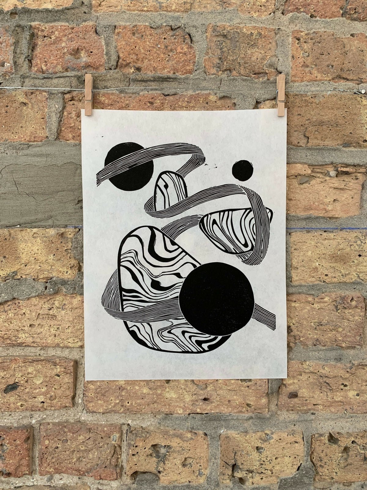 Marble 02 | Ribbon | Linocut Print | Wall Art
