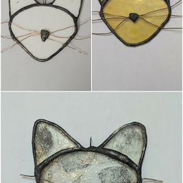 Recycled Stained Glass Cat