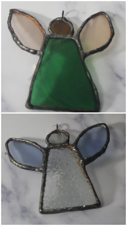 Recycled Stained Glass Angel