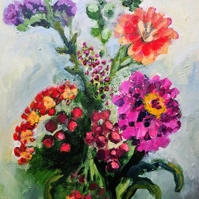 Wildflower Bouquet- Acrylic on Canvas Painting