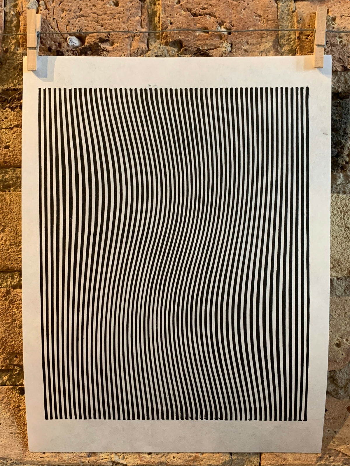 Whirl / Moire 06 | Linocut Print | Wall Art | Optical Illusion