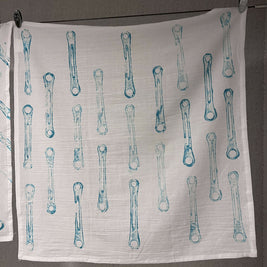 Handprinted tea towel