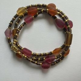 wrap bracelet - pink, orange