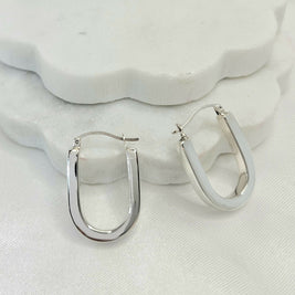U- Hoops Silver Earrings