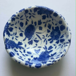decoupage trinket dish - blue floral
