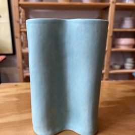 Seafoam bow vase- 7” tall