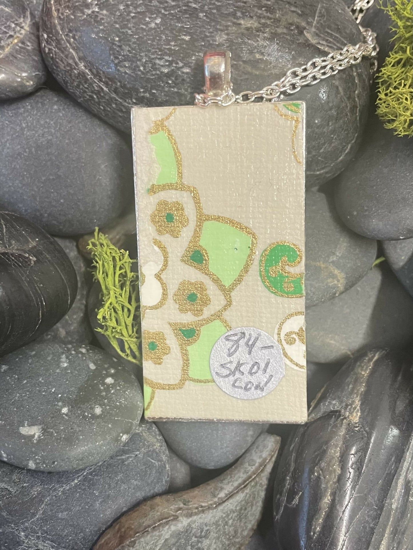 Clear vase of summer flowers pendant