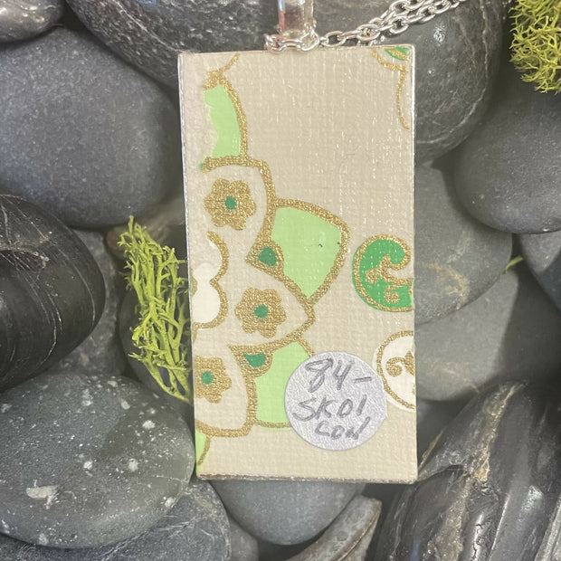 Clear vase of summer flowers pendant
