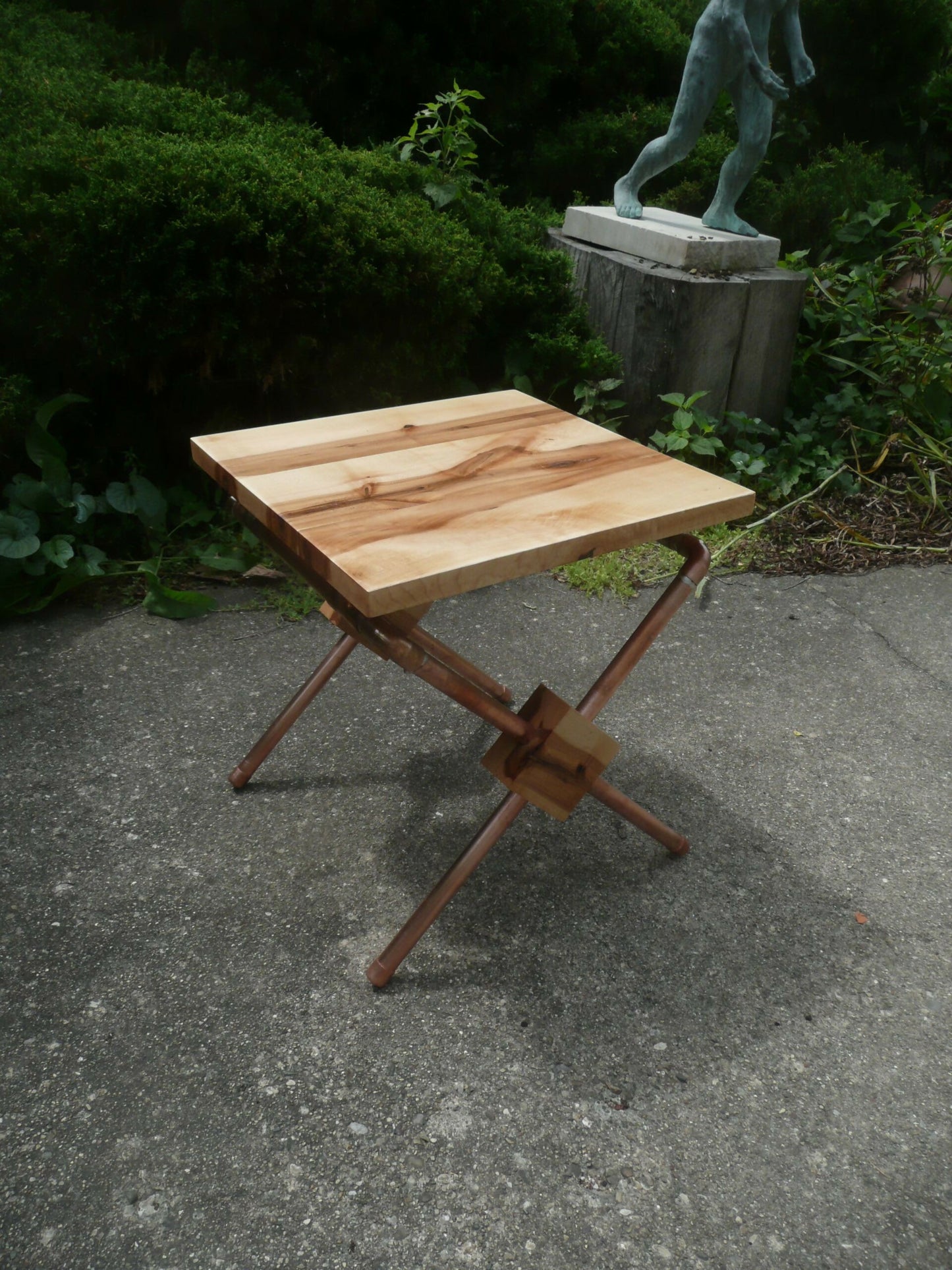 Hickory Side Table:Stool 4