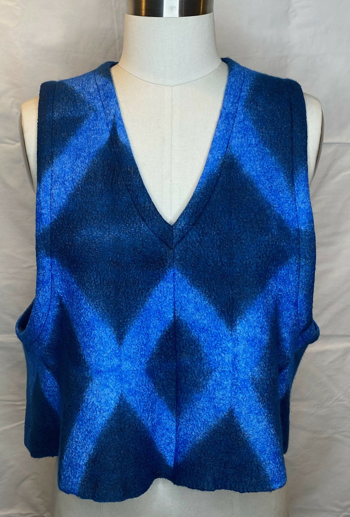 Blue Shibori Dyed and Nuno Felted Vest