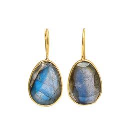 Single Gemstone Drop Earrings