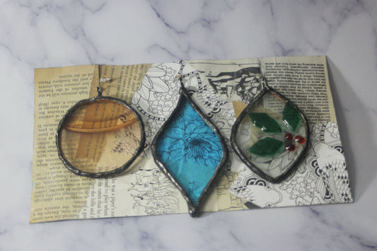 3pc Recycled Glass Gift Ornament Set