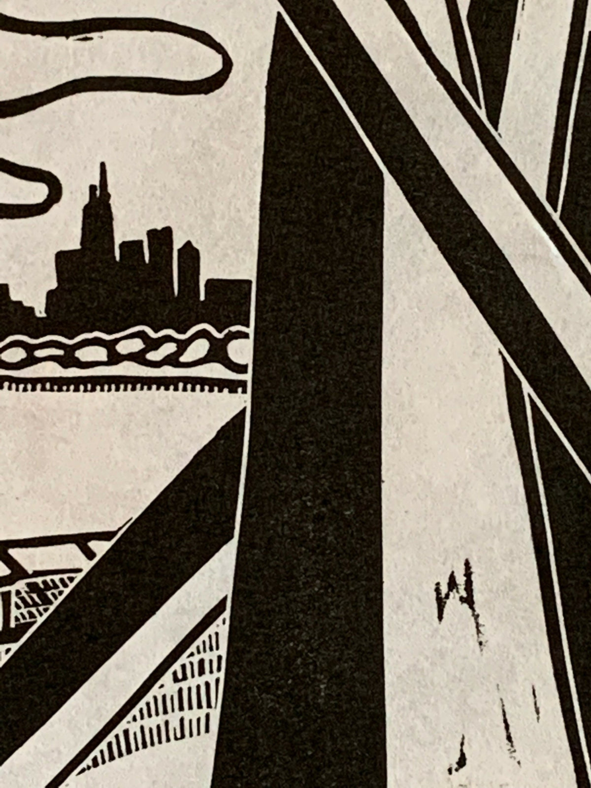 Lake Shore Drive 02 | Chicago Skyline | Linocut Print | Wall Art
