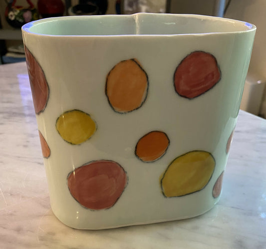 Oval polka dot vase