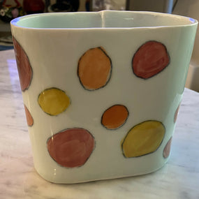 Oval polka dot vase