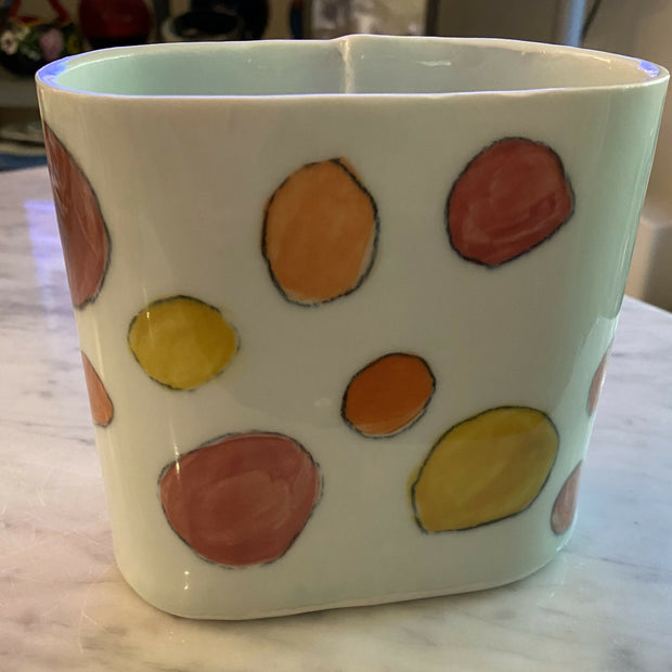 Oval polka dot vase