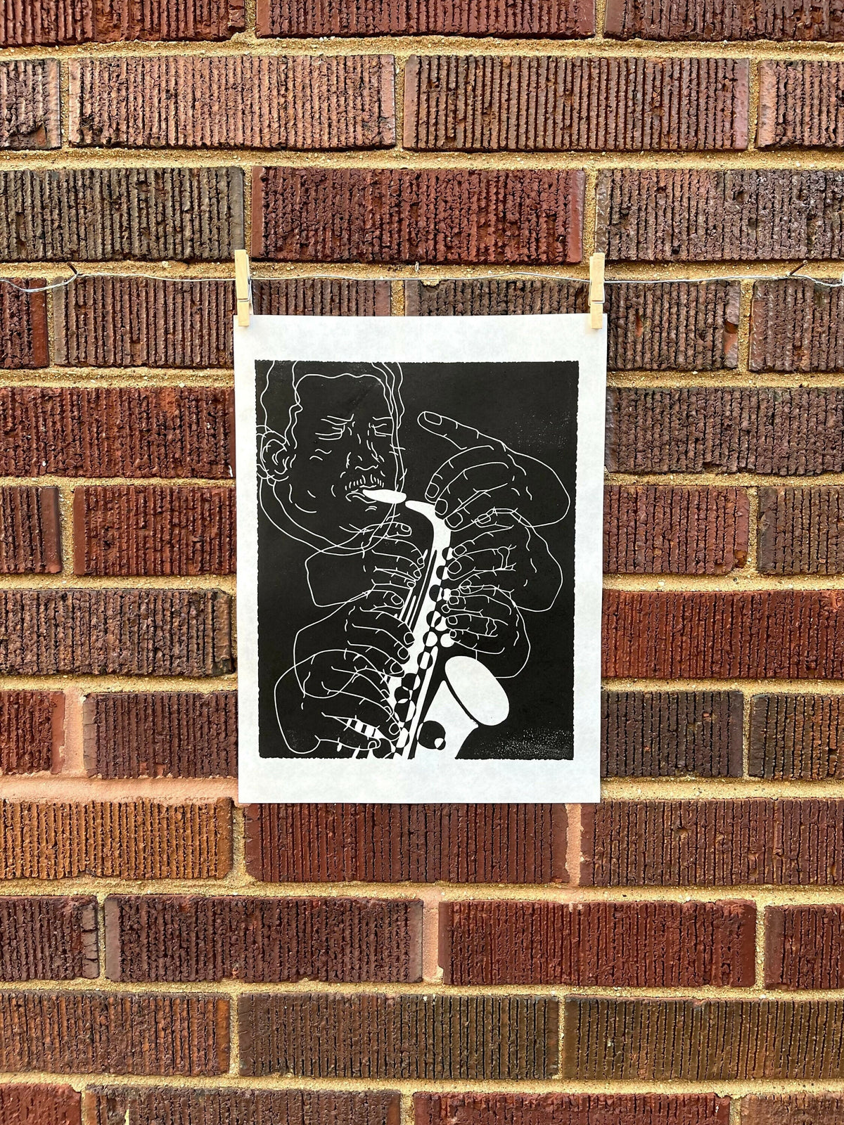 Cannonball Adderley | Jazz Sax Saxophone | Linocut Print | Wall Art