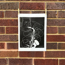 Cannonball Adderley | Jazz Sax Saxophone | Linocut Print | Wall Art