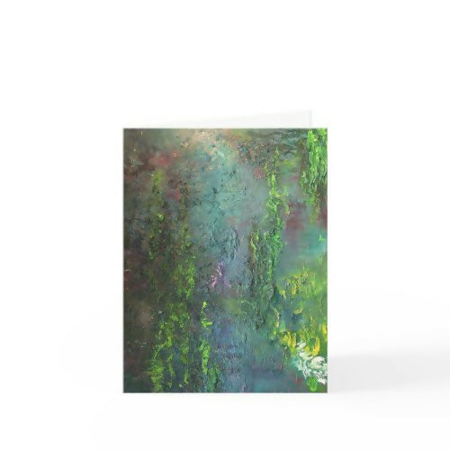 a folded blunk card, reflection of water