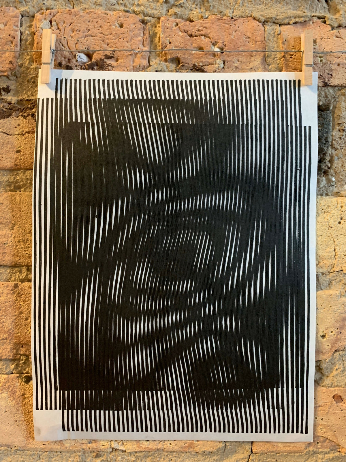 Whirl / Moire 06 | Linocut Print | Wall Art | Optical Illusion