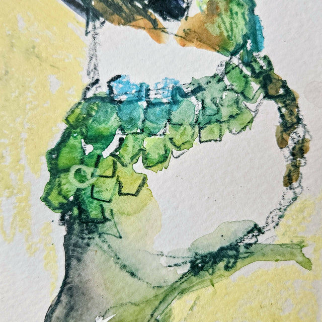Pause, 5 x 7 Mixed Media Watercolor on Paper Framed