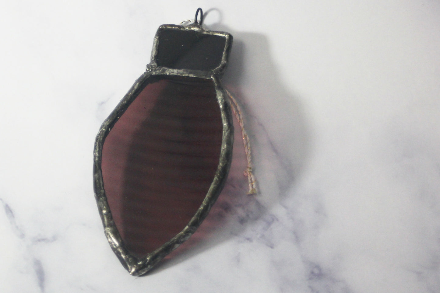 Recycled Stained Glass Lightbulb Ornament