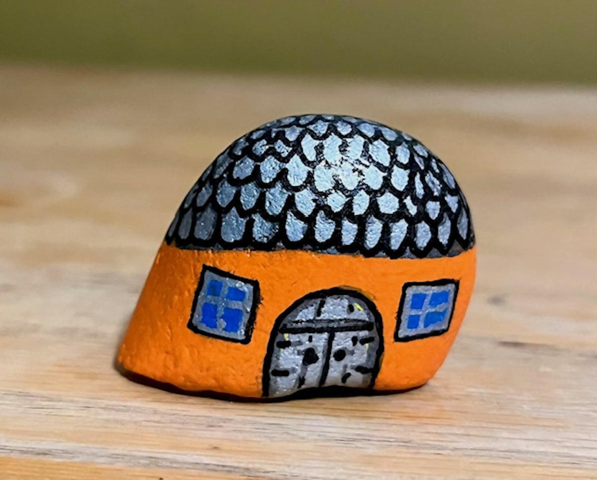 Gnome Home: Small. Orange and Silver