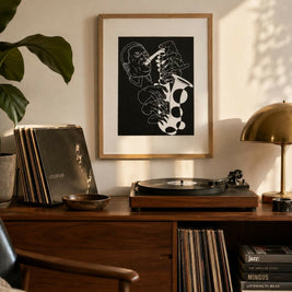John Coltrane, 1965 | Jazz Sax Saxophone | Linocut Print | Wall Art