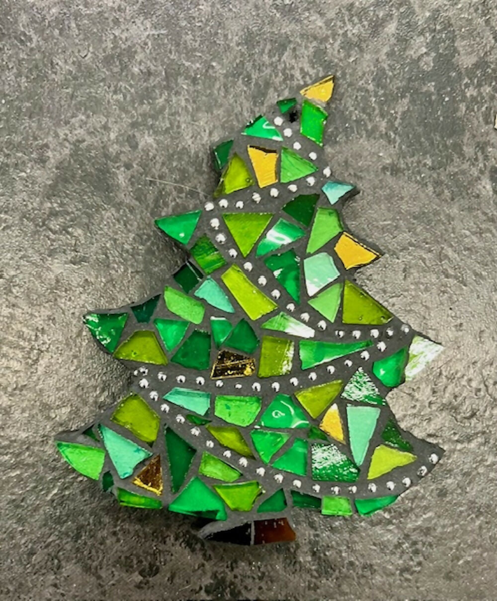 Mosaic Ornament: Christmas Tree, Green