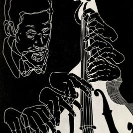 Ron Carter, 1964 | Jazz | Double Bassist | Linocut Print | Wall Art