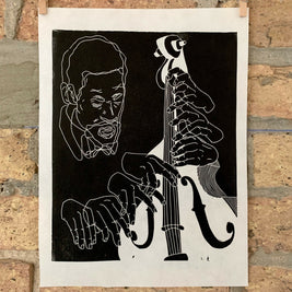 Ron Carter, 1964 | Jazz | Double Bassist | Linocut Print | Wall Art