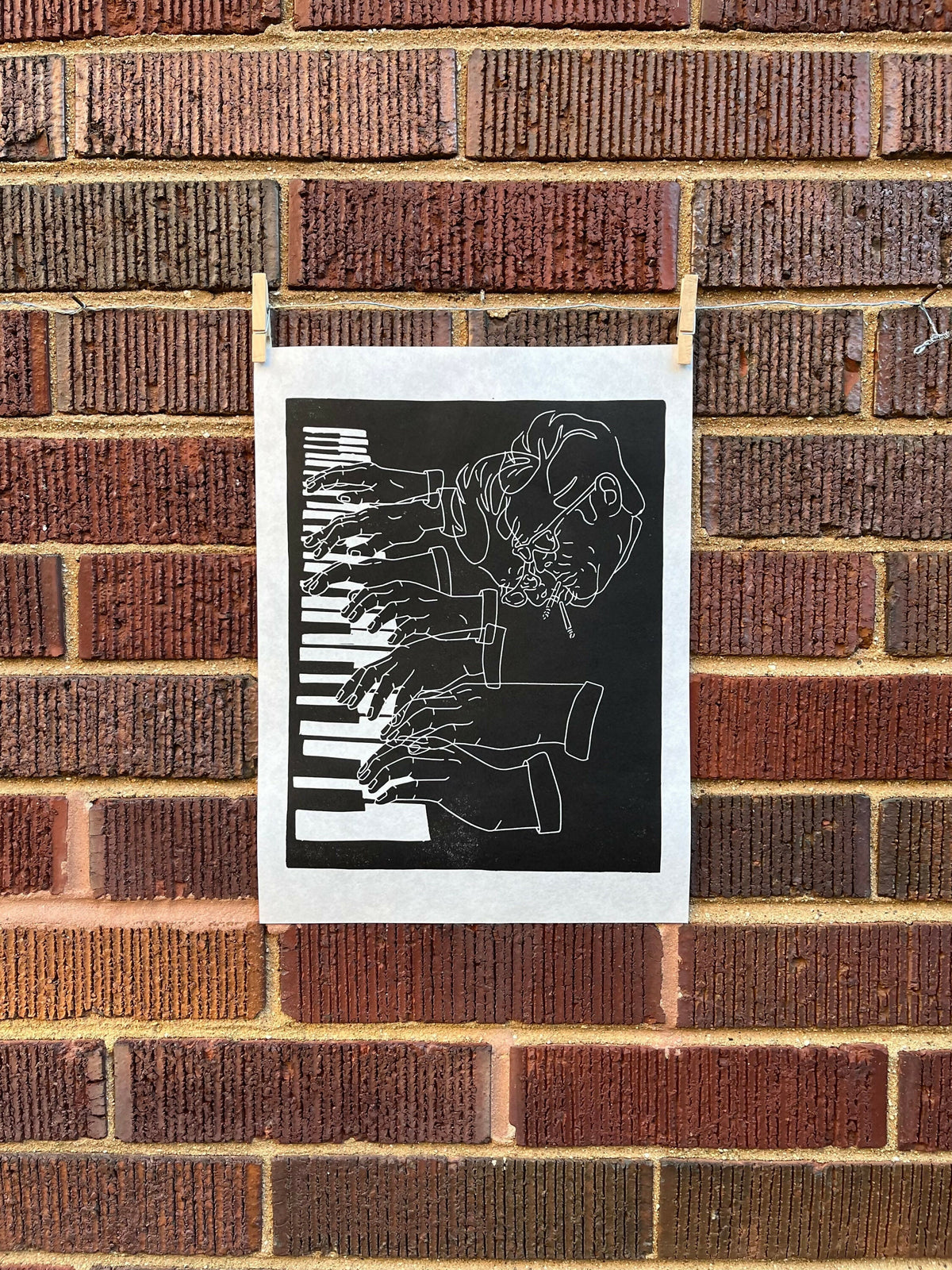 Bill Evans | Jazz Pianist | Linocut Print | Wall Art