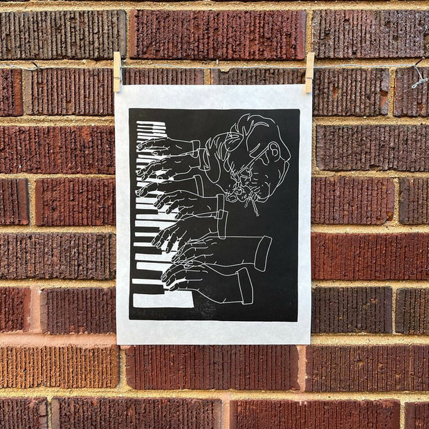Bill Evans | Jazz Pianist | Linocut Print | Wall Art