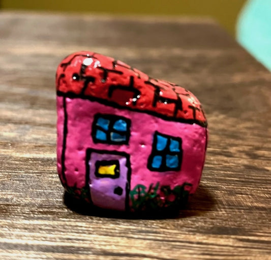 Gnome Home, medium. Pink and Red