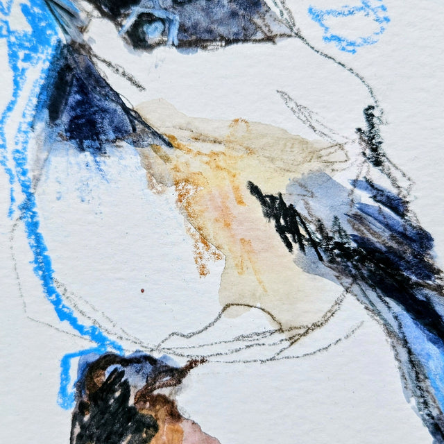 Wisp, 5 x 7 Mixed Media Watercolor on Paper Framed