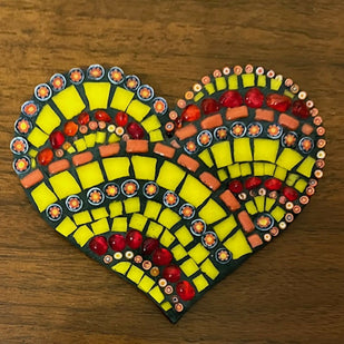Mosaic Ornament: Yellow Heart